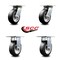 Service Caster 6 Inch Rubber on Aluminum Caster Set with Roller Bearings 2 Swivel 2 Rigid SCC SCC-35S620-RAR-2-R-2 - alternate 4
